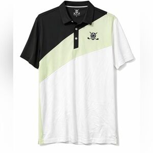 Chuco Golf Polo Men’s XL Black White Green Colorblock performance golf shirt